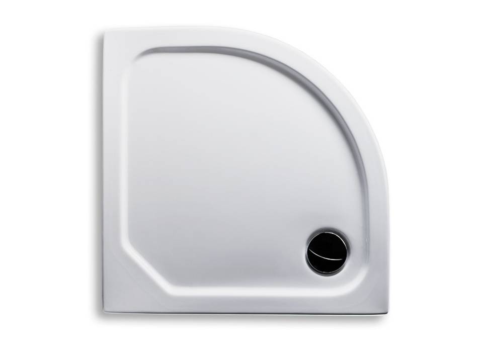 Duschwanne Stuttgart 80x80x2,5cm, Radius 50 weiß mit EPS Boden