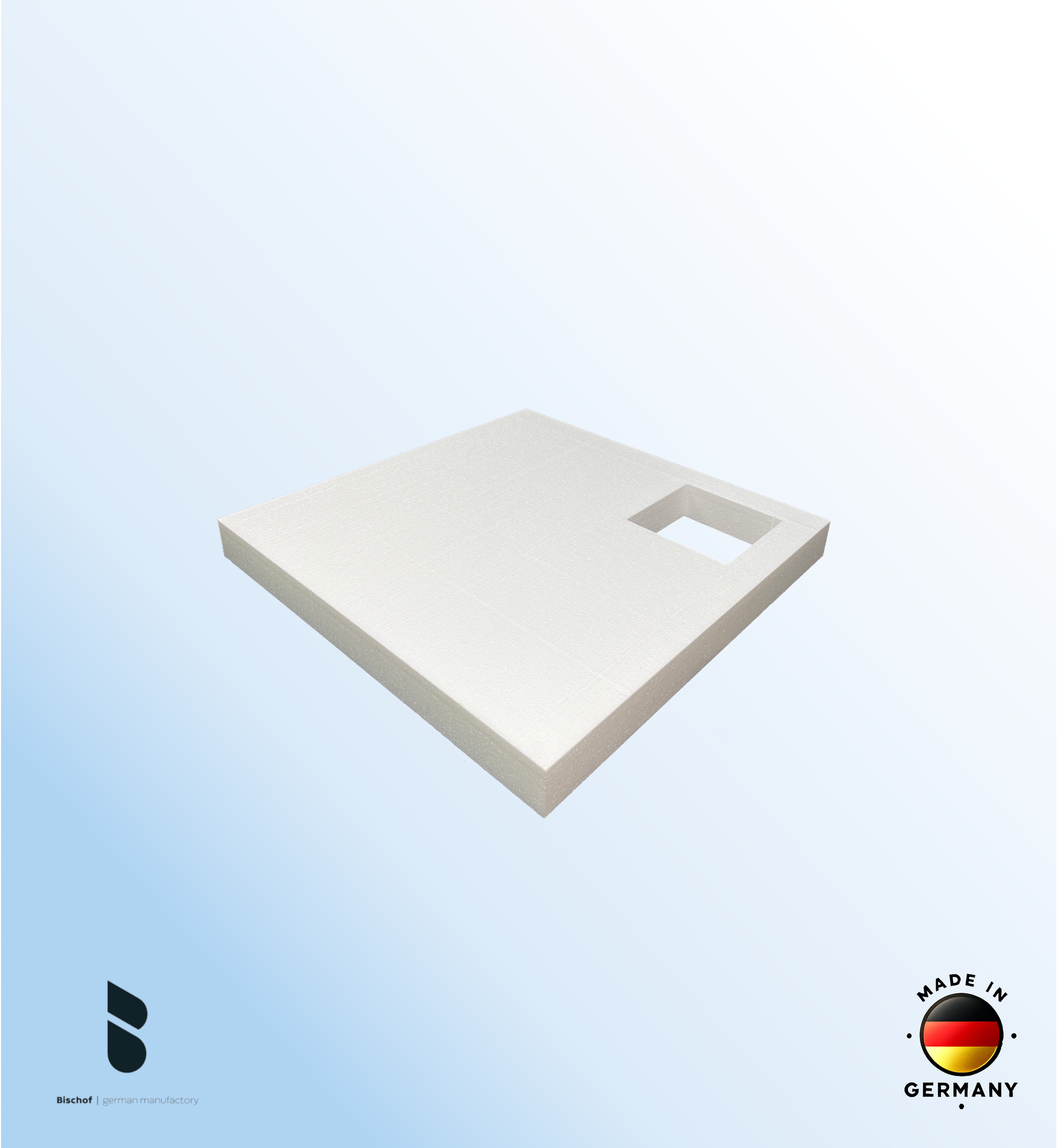 EPS - Träger Hamburg 90x90cm weiß, Höhe 8,5cm EPS-Block