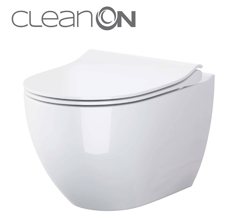 ZEN Wand WC spülrandlos weiss  + WC Sitz soft close + Befestigung + Schallschutzset