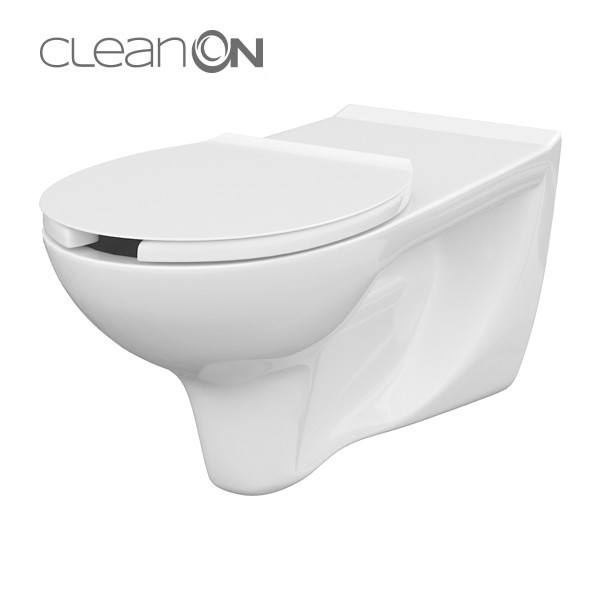 Wand WC Behinderte weiß, spülrandlos, incl. CLEAN PRO Beschichtung + Sitz mit Hygieneausschnitt
