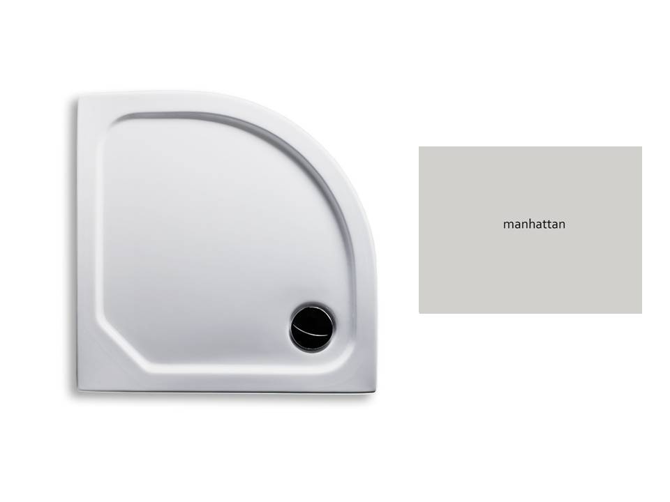 Duschwanne Stuttgart 80x80x2,5cm, Radius 50 manhattan