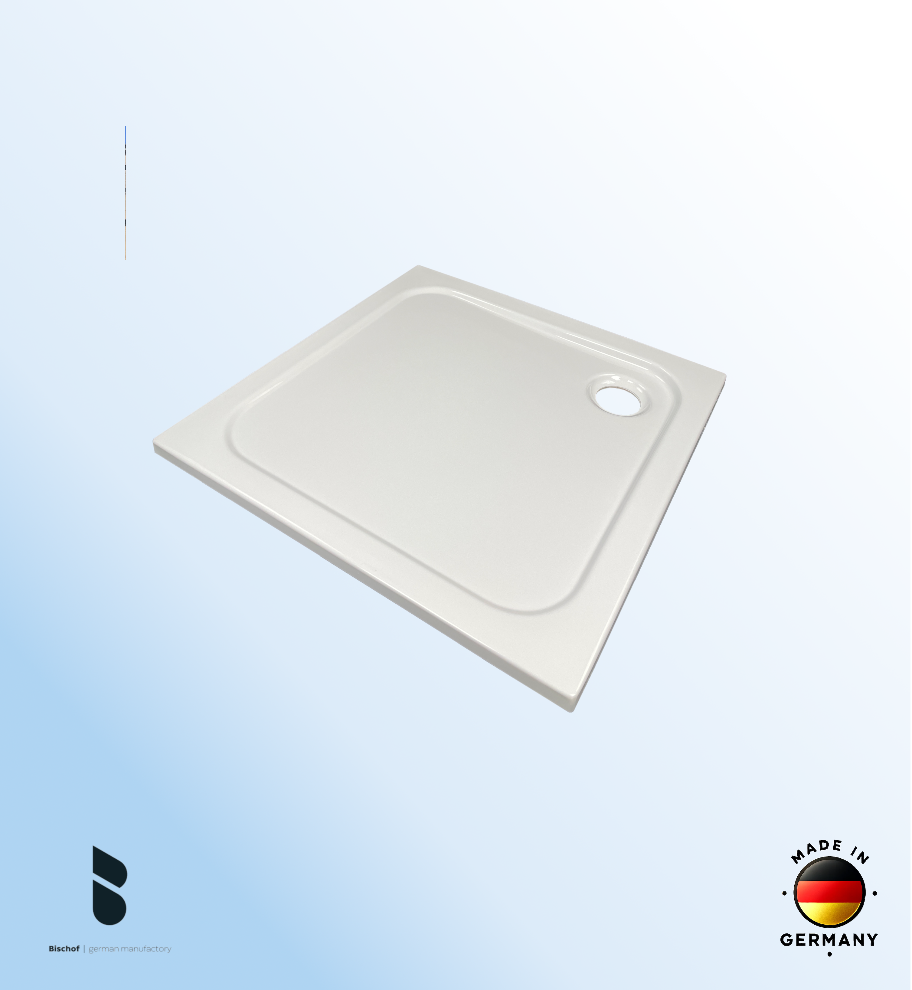 Duschwanne Hamburg 80x80x2,5cm weiß mit EPS Boden