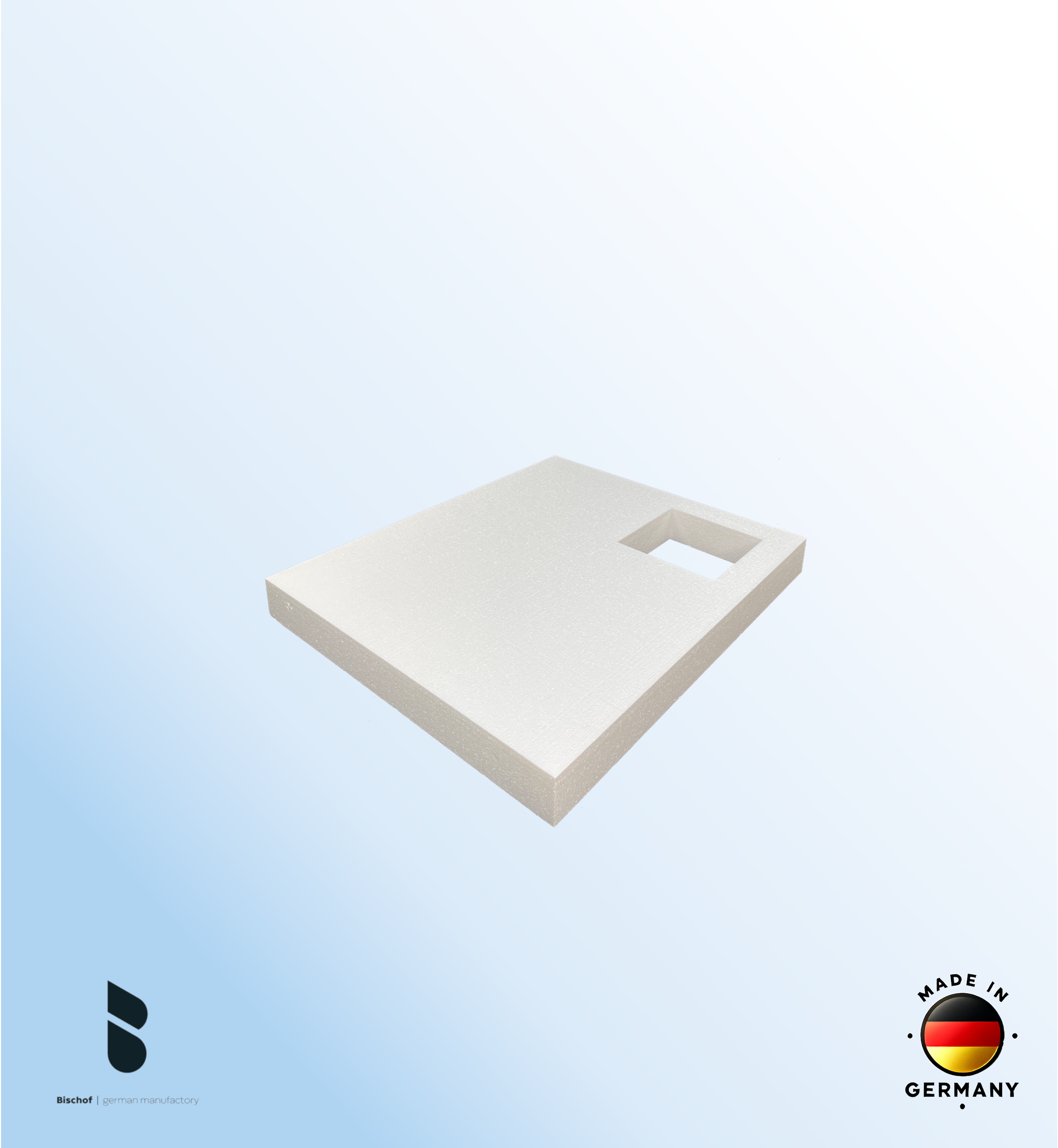 EPS - Träger Hamburg 90x70cm weiß, Höhe 8,5cm EPS-Block