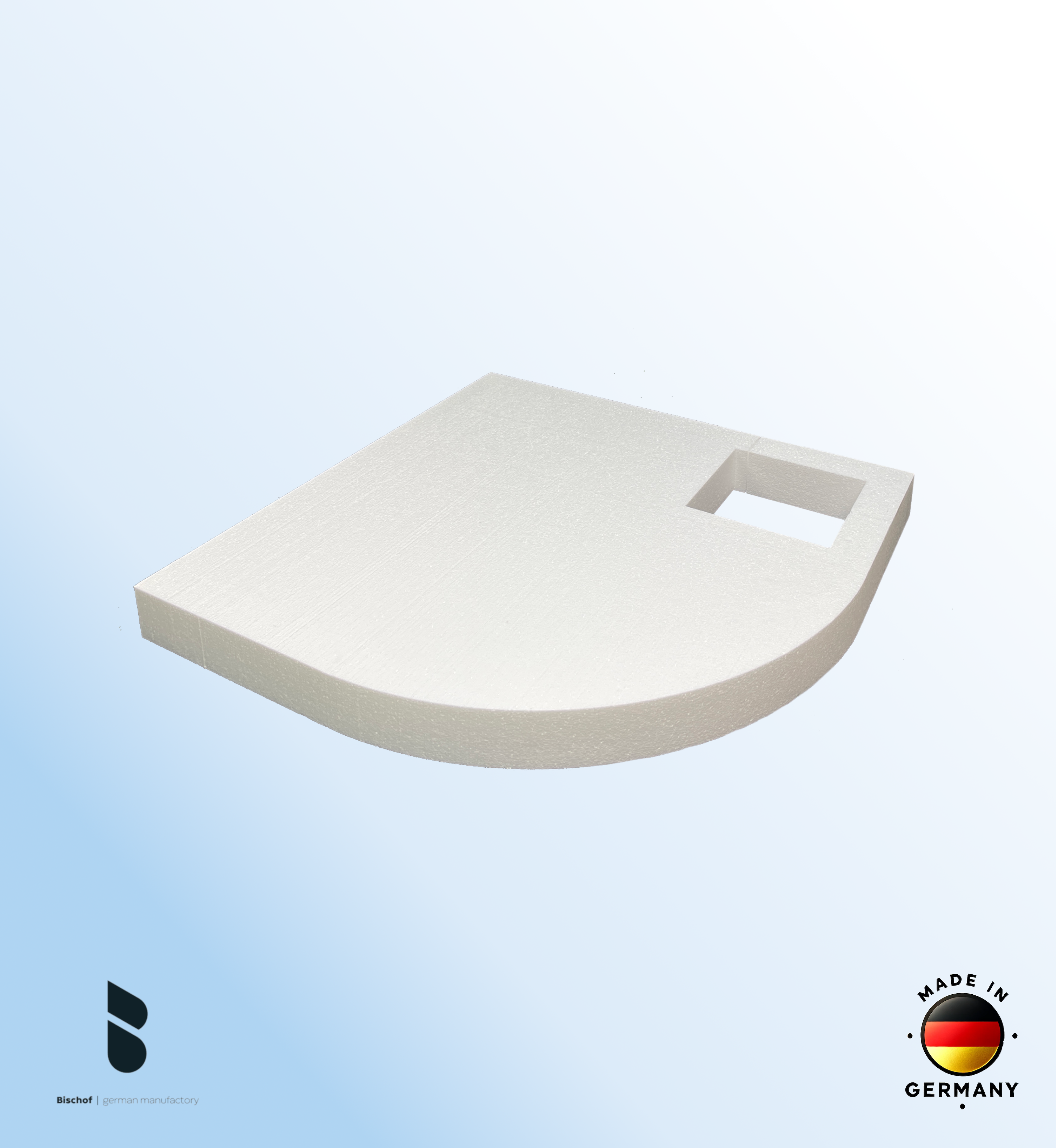 EPS - Träger Stuttgart 100x100cm, Radius 55, Höhe 8,5cm, EPS-Block 