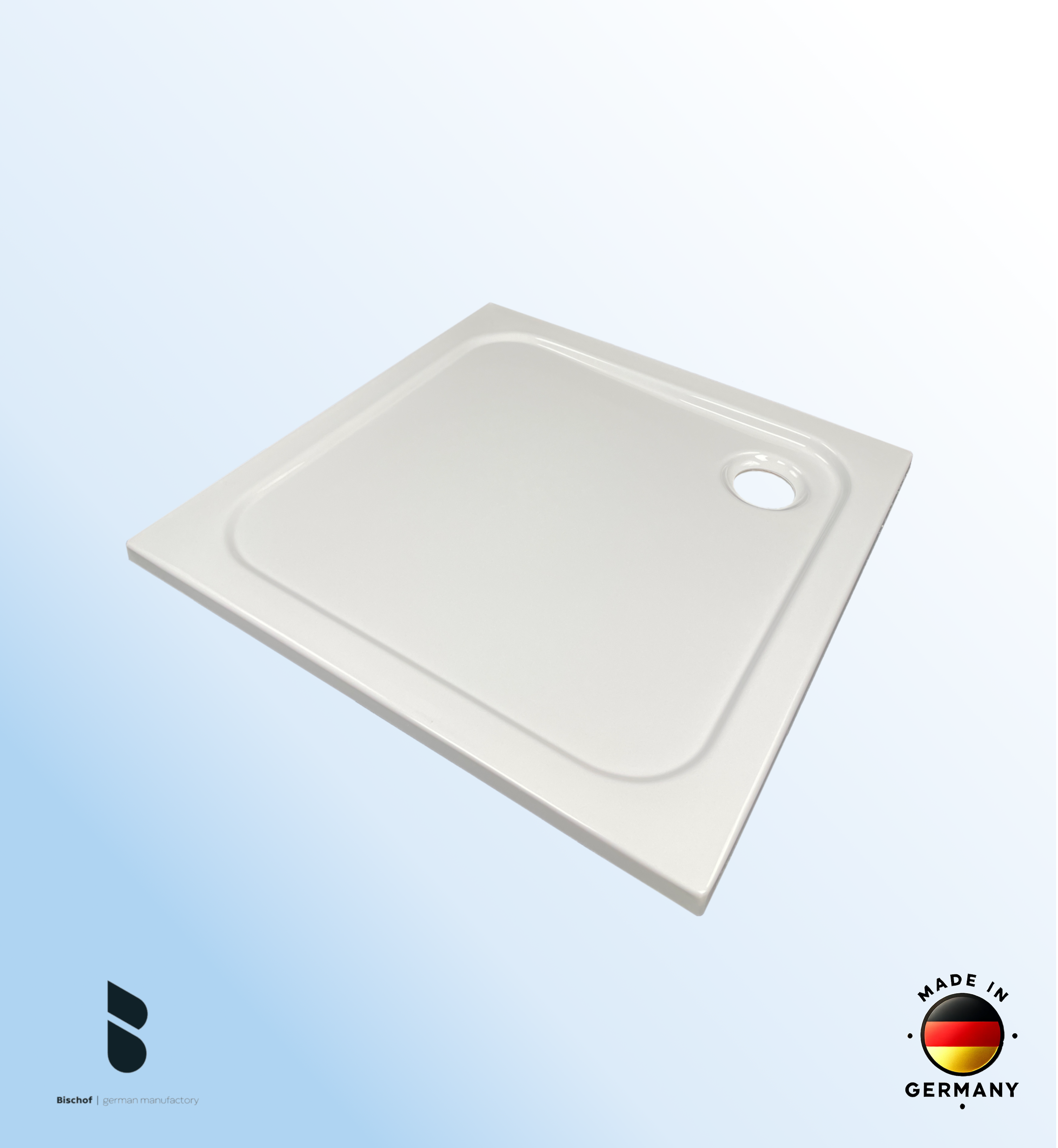 Duschwanne Hamburg 100x100x2,5cm weiß mit EPS Boden