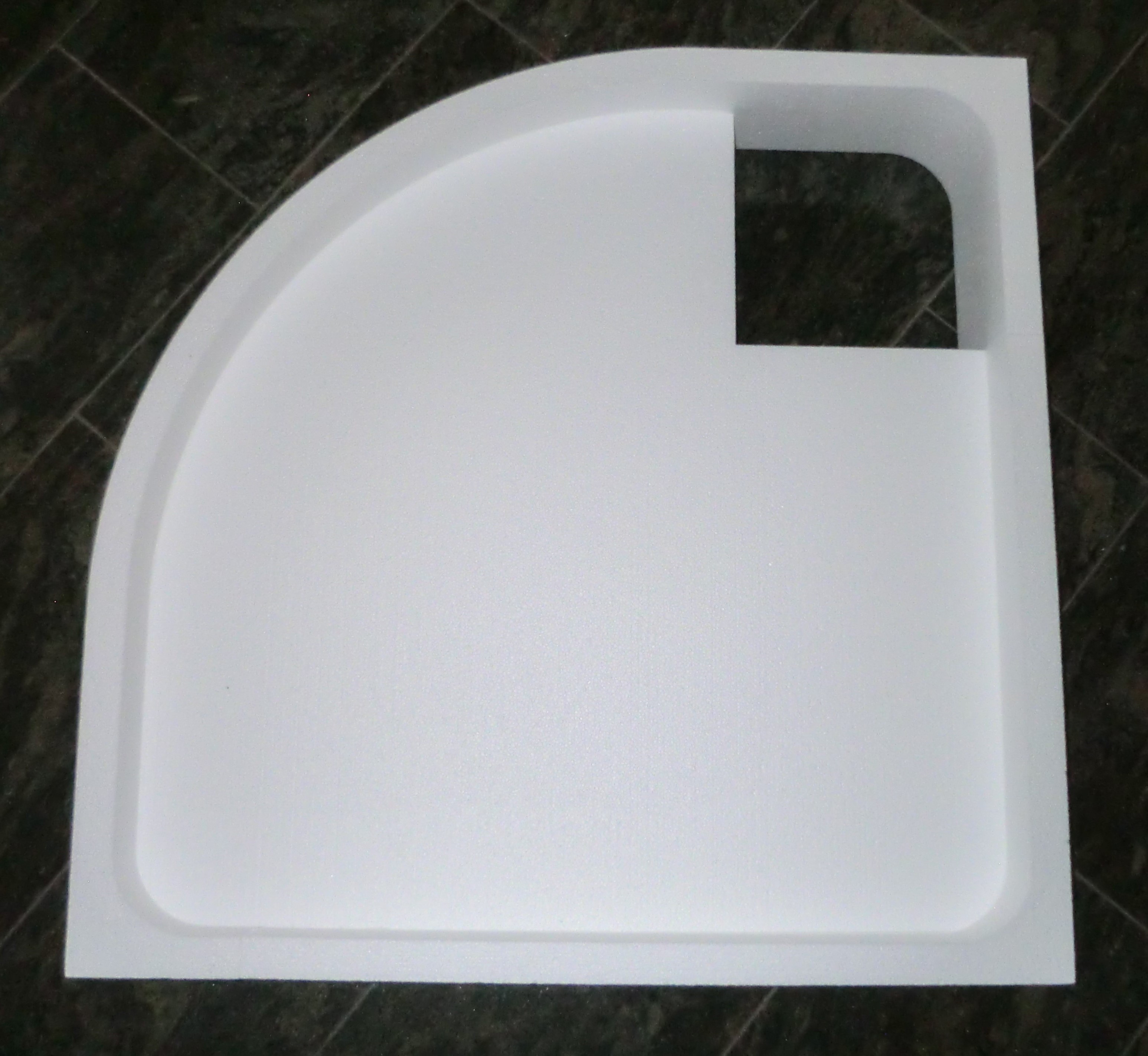 Träger 80x80cm, viertelkreis, weiß, Höhe 14cm