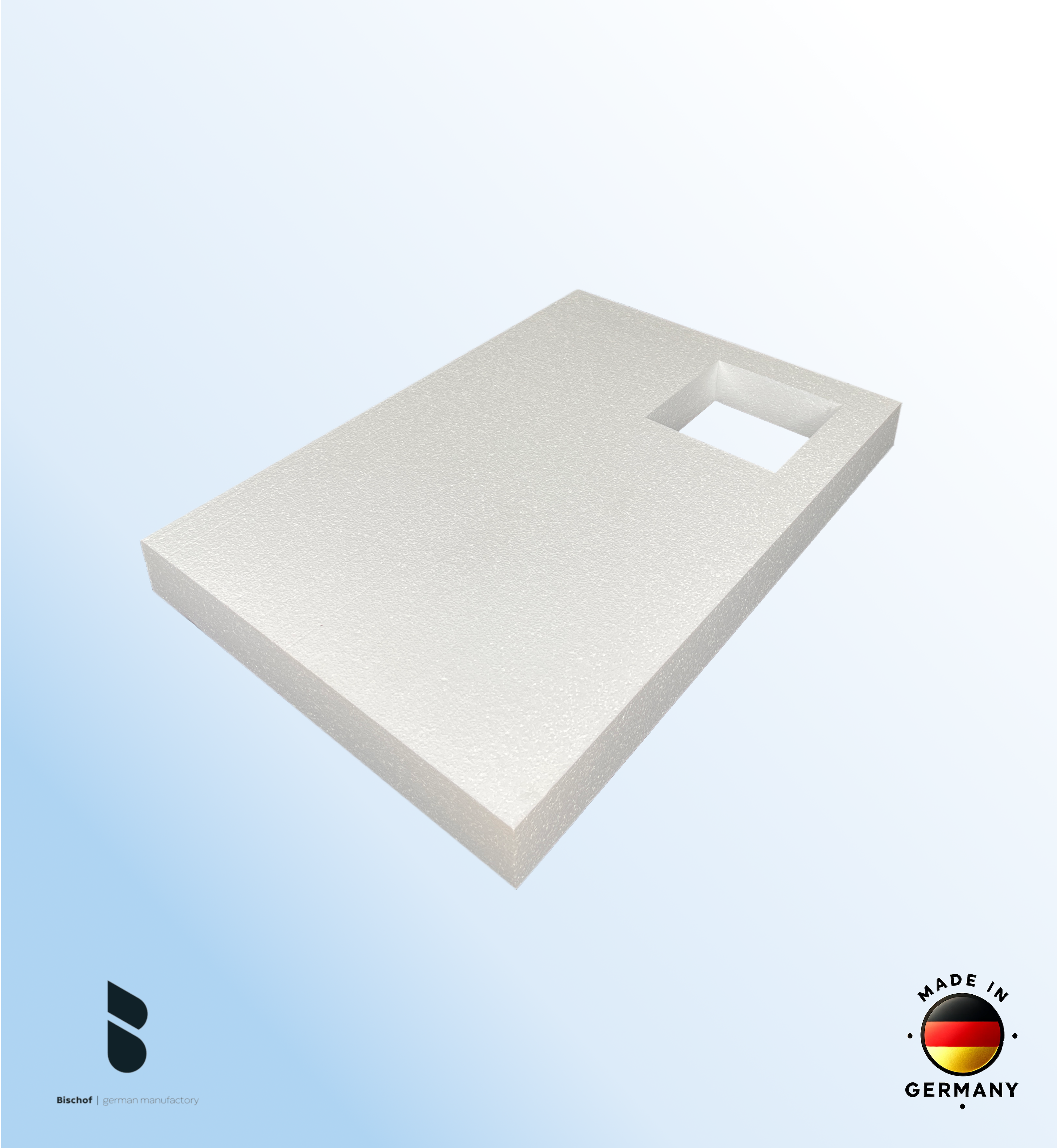 EPS - Träger Hamburg 100x70cm weiß, Höhe 8,5cm EPS Block