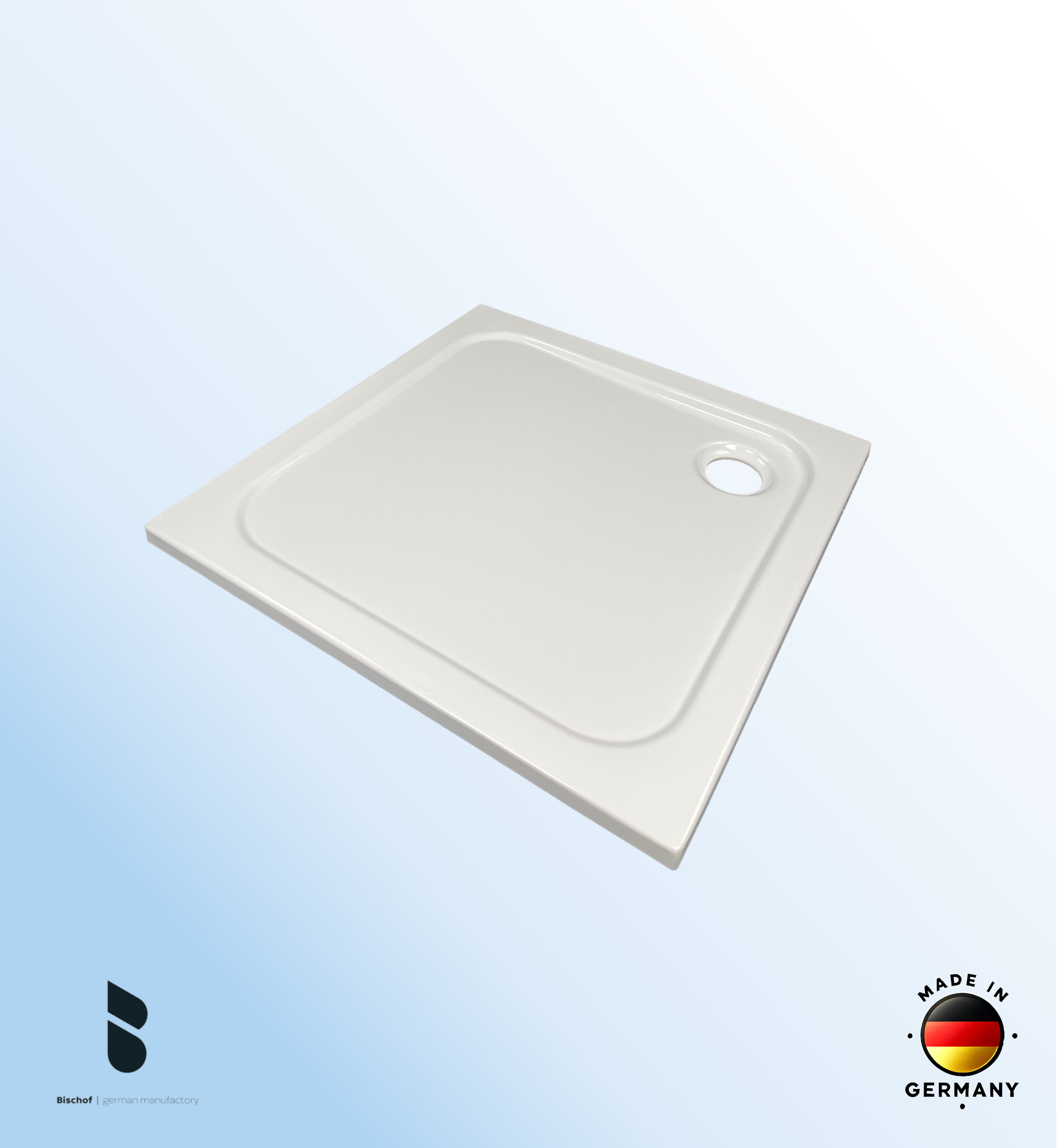 Duschwanne Hamburg 90x90x2,5cm weiß mit EPS Boden