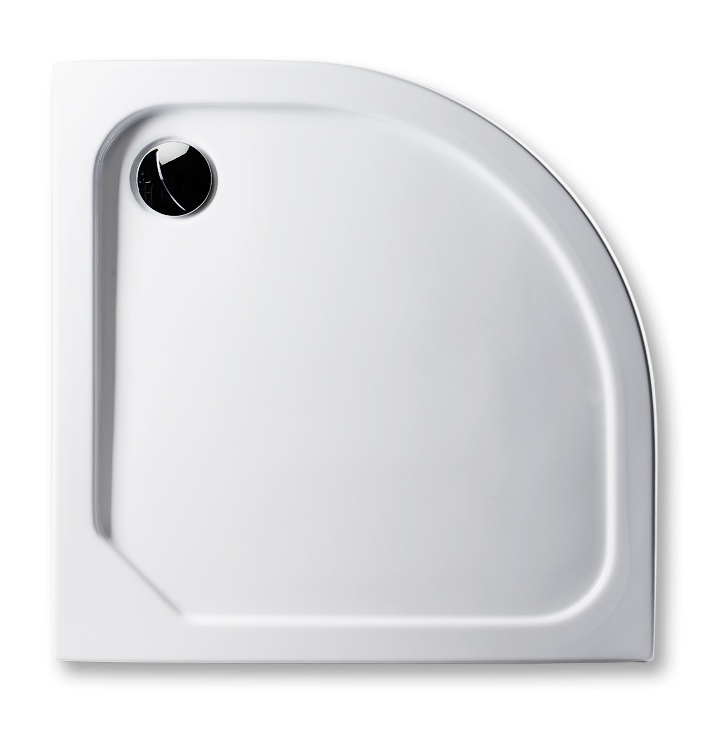 Duschwanne Stuttgart 90x90x2,5cm, Radius 55 weiß mit EPS Boden